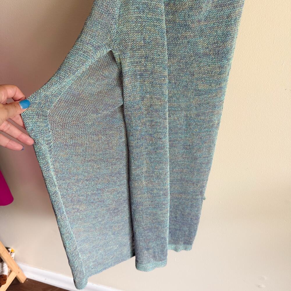 Lulus Blue Metallic Bali Beauty Shiny Space Dye Lace Swim Coverup Knit Large NWT - Picture 8 of 11
